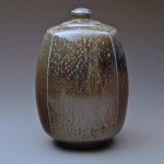 Salt glaze porcelain lidded jar