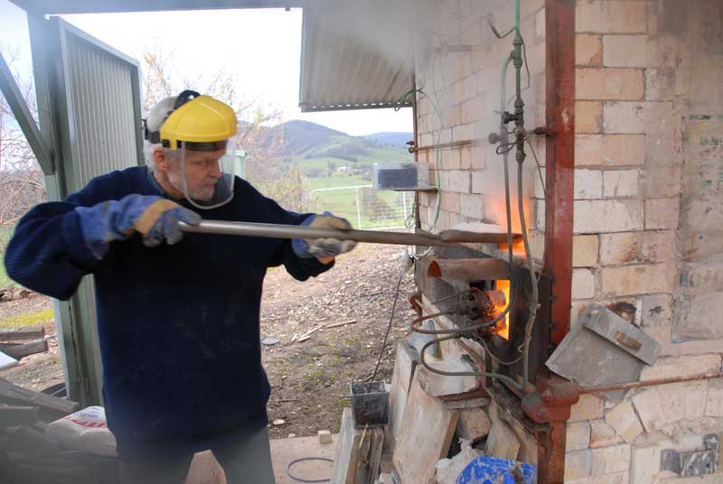 Introducing salt into the kiln