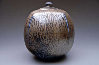 Salt glaze porcelain lidded jar